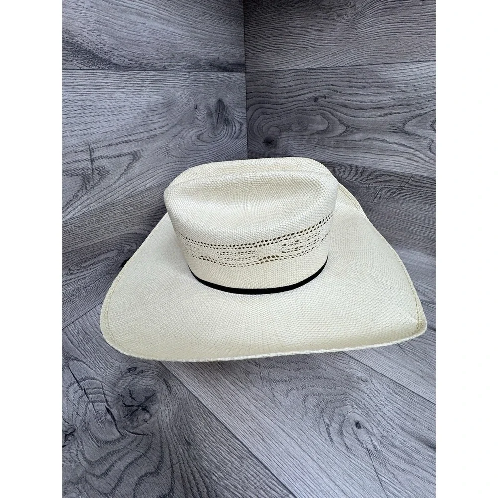 Twister White Straw Western Cowboy Hat 6 7/8 Bangora Made In Mexico